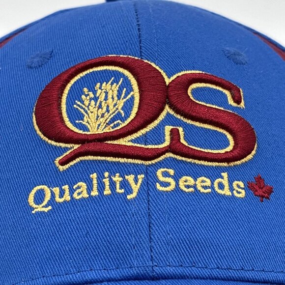 Quality Seeds Hat Cap Adjustable Blue Burgundy 100% Cotton Mesh Back One Size - Picture 5 of 7